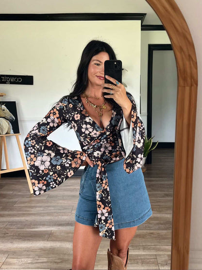 Heather Denim Mini Skort