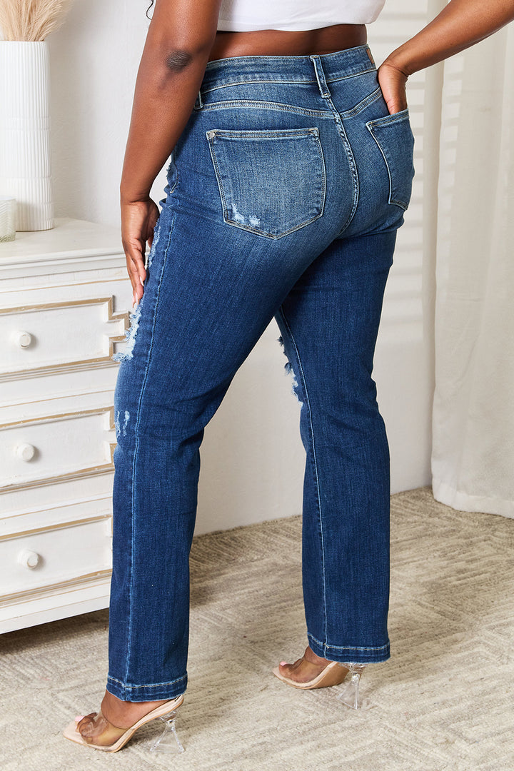 Mindy Mid Rise Judy Blue Destroy Bootcut Jeans