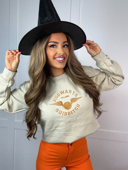 Varsity Quidditch Club Embroidered Crewneck