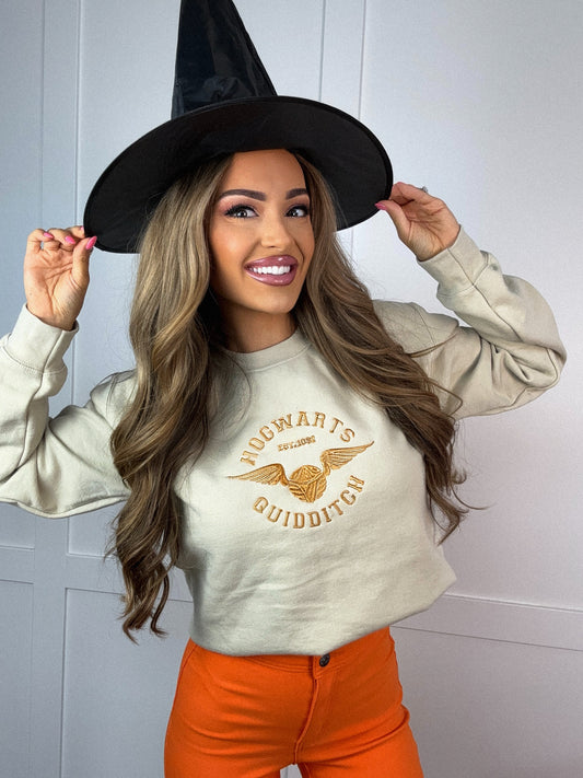 Varsity Quidditch Club Embroidered Crewneck