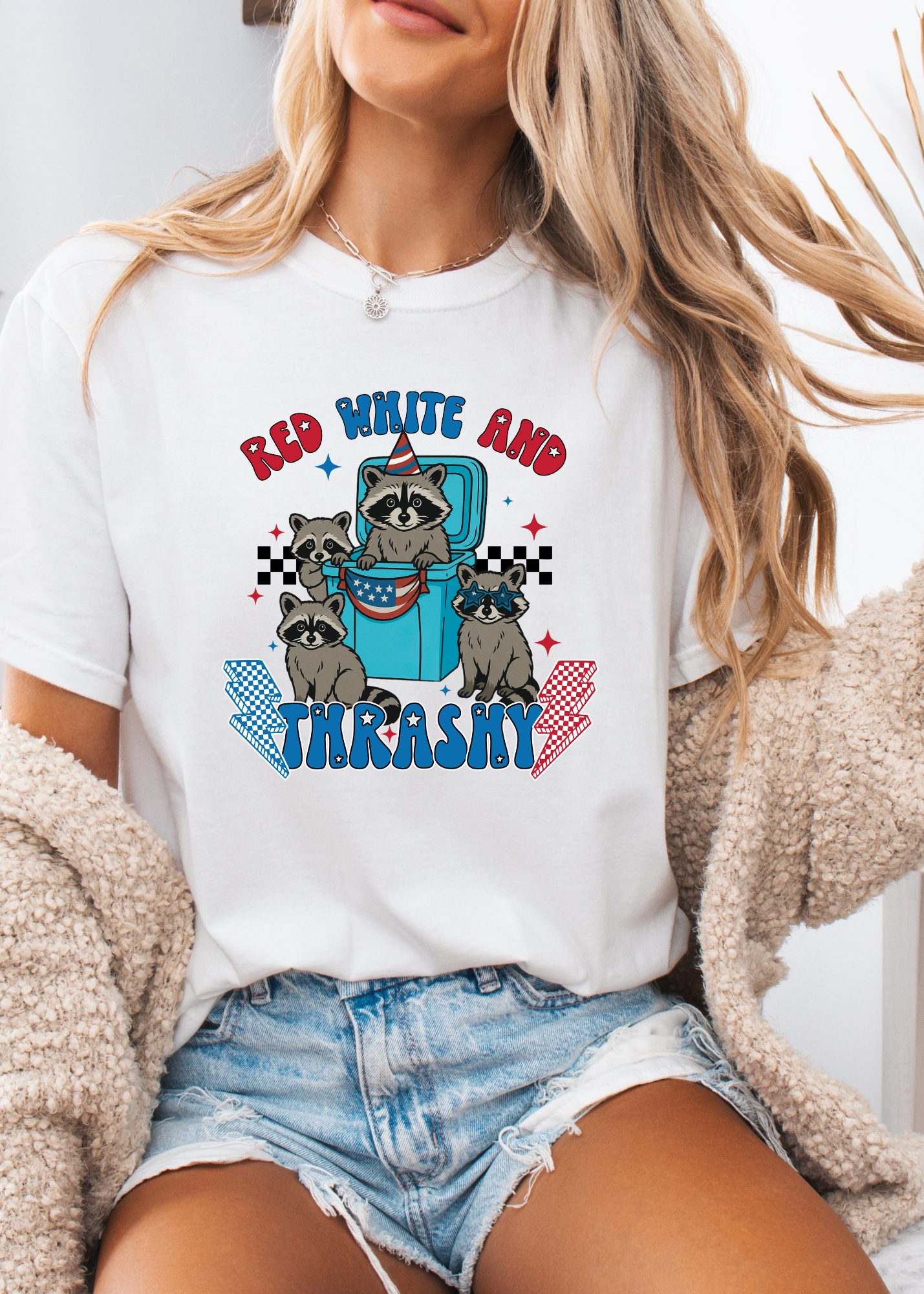 Red, White & Trashy Graphic -Shirt