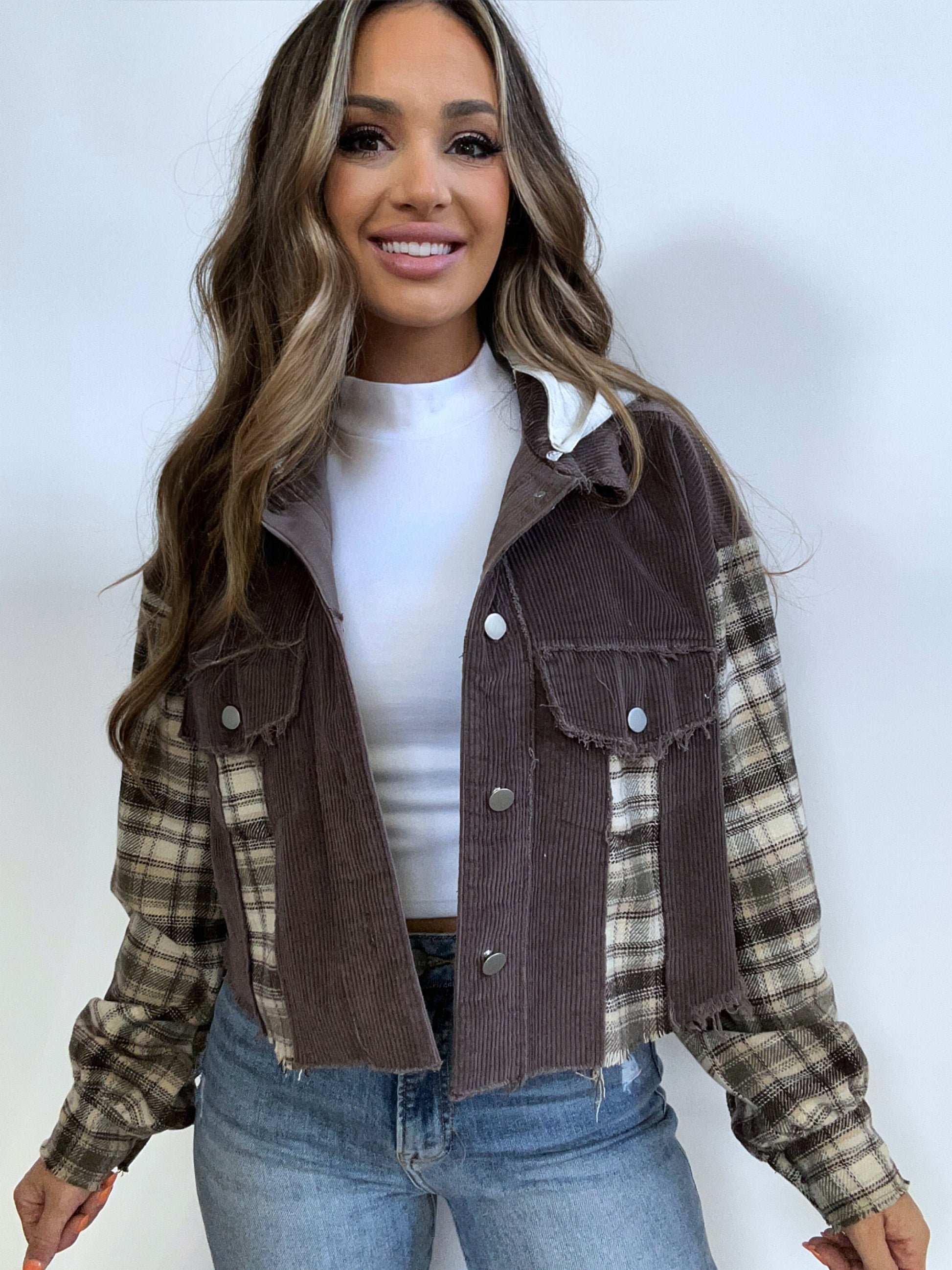 Buy our "Fall Leaves Plaid Cropped Shacket" online – Willow Boutique Clothing. Shop stylish Fall Leaves Plaid Cropped Shacket today.