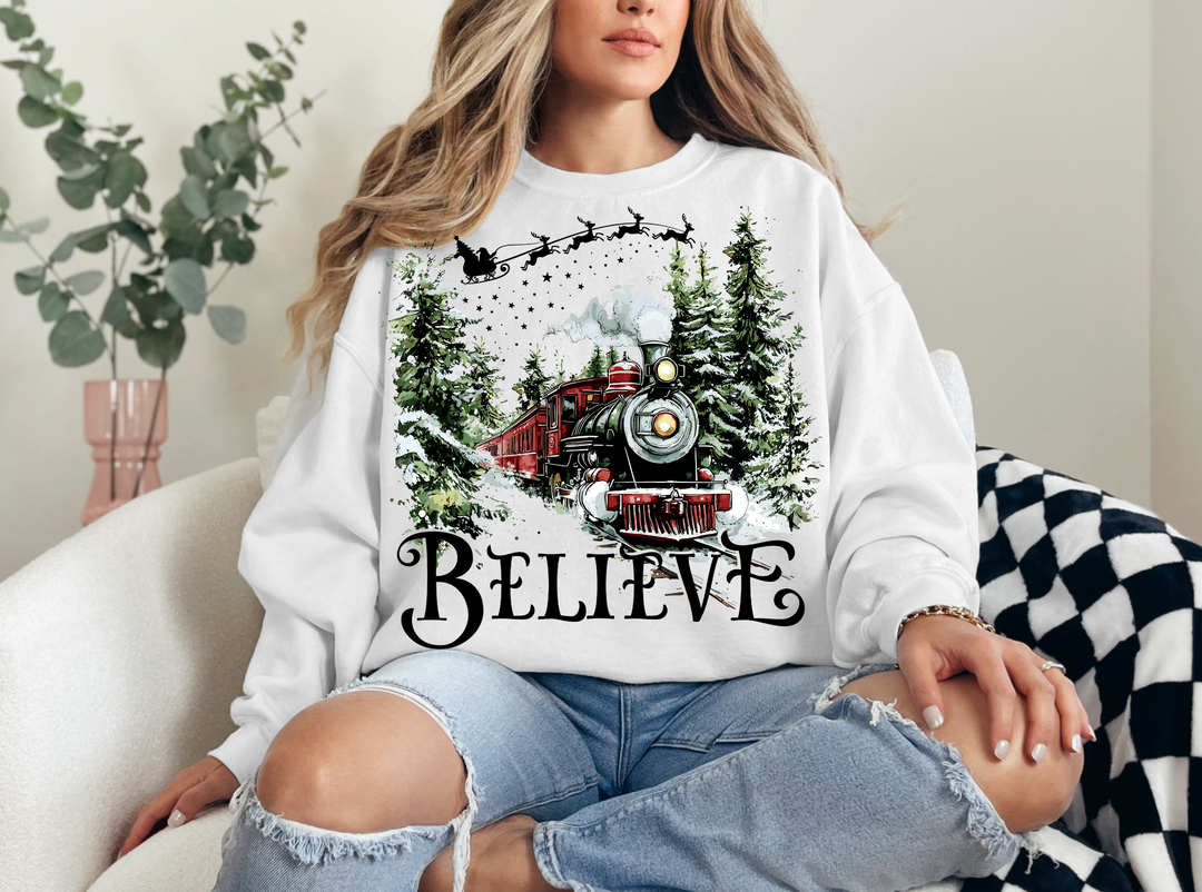 Believe Christmas Graphic Crewneck Willow Boutique