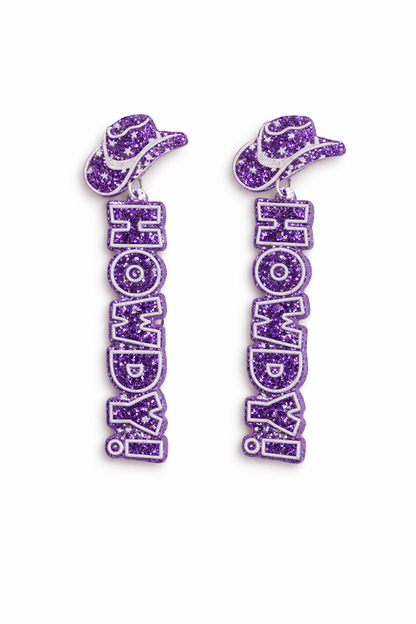 Howdy Cowgirl Hat Drop Earrings