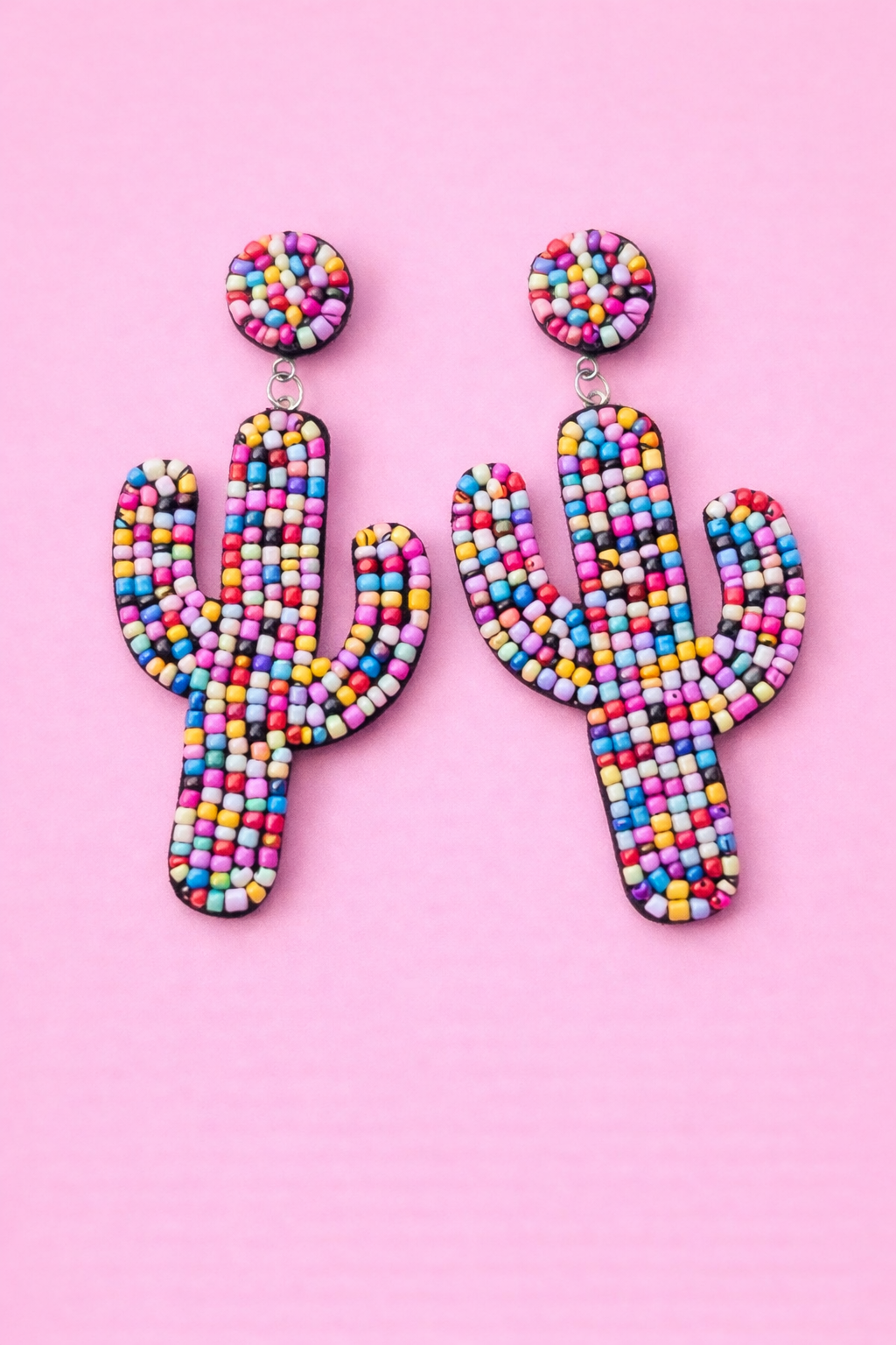Desert Cactus Beaded Earrings