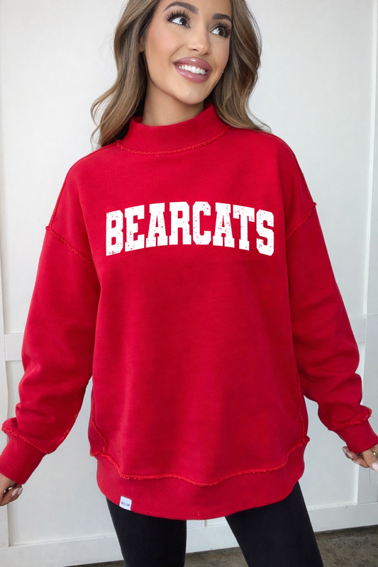 Tilly Bearcats Reversible Oversized Mock Neck Crew