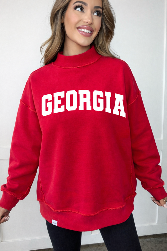 Tilly Georgia Reversible Oversized Mock Neck Crew