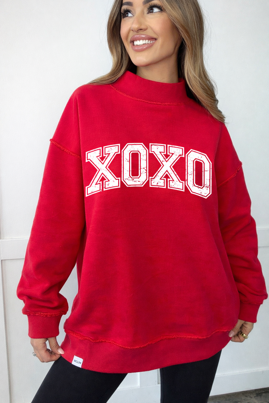 Tilly XOXO Reversible Oversized Mock Neck Crew