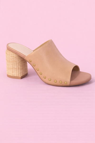 Serena Wicker Studded Heels