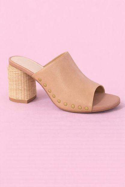 Serena Wicker Studded Heels