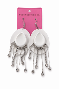 Rhinestone Rodeo Cowgirl Hat Earrings