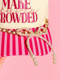 Pearl Bow Trucker Hat Chain