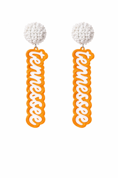 Tennessee Pom Pom Drop Earrings