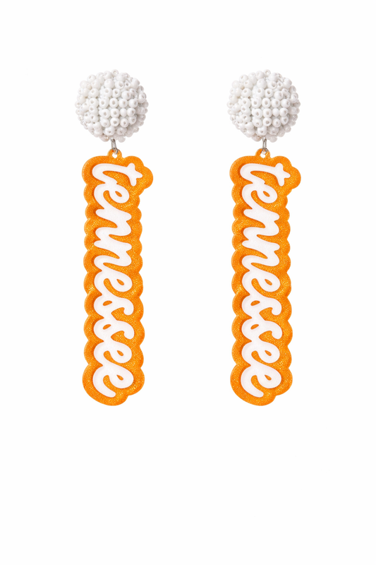 Tennessee Pom Pom Drop Earrings