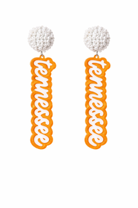 Tennessee Pom Pom Drop Earrings