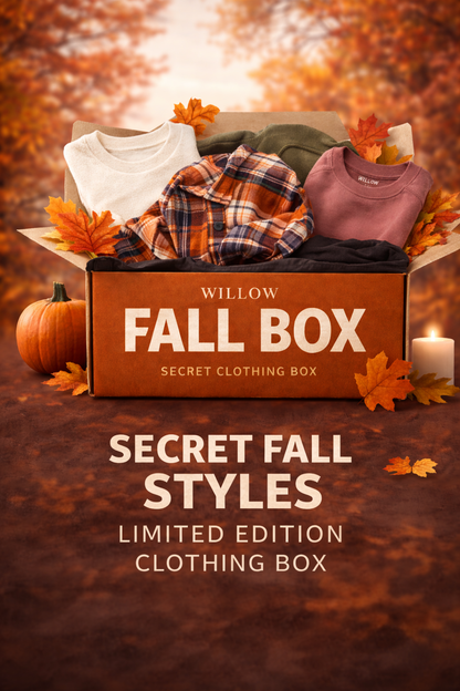 Woman wearing Willow Clothing Co Haunted Fall Box in XS shown in front view