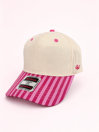 Pink Striped Trucker Hat