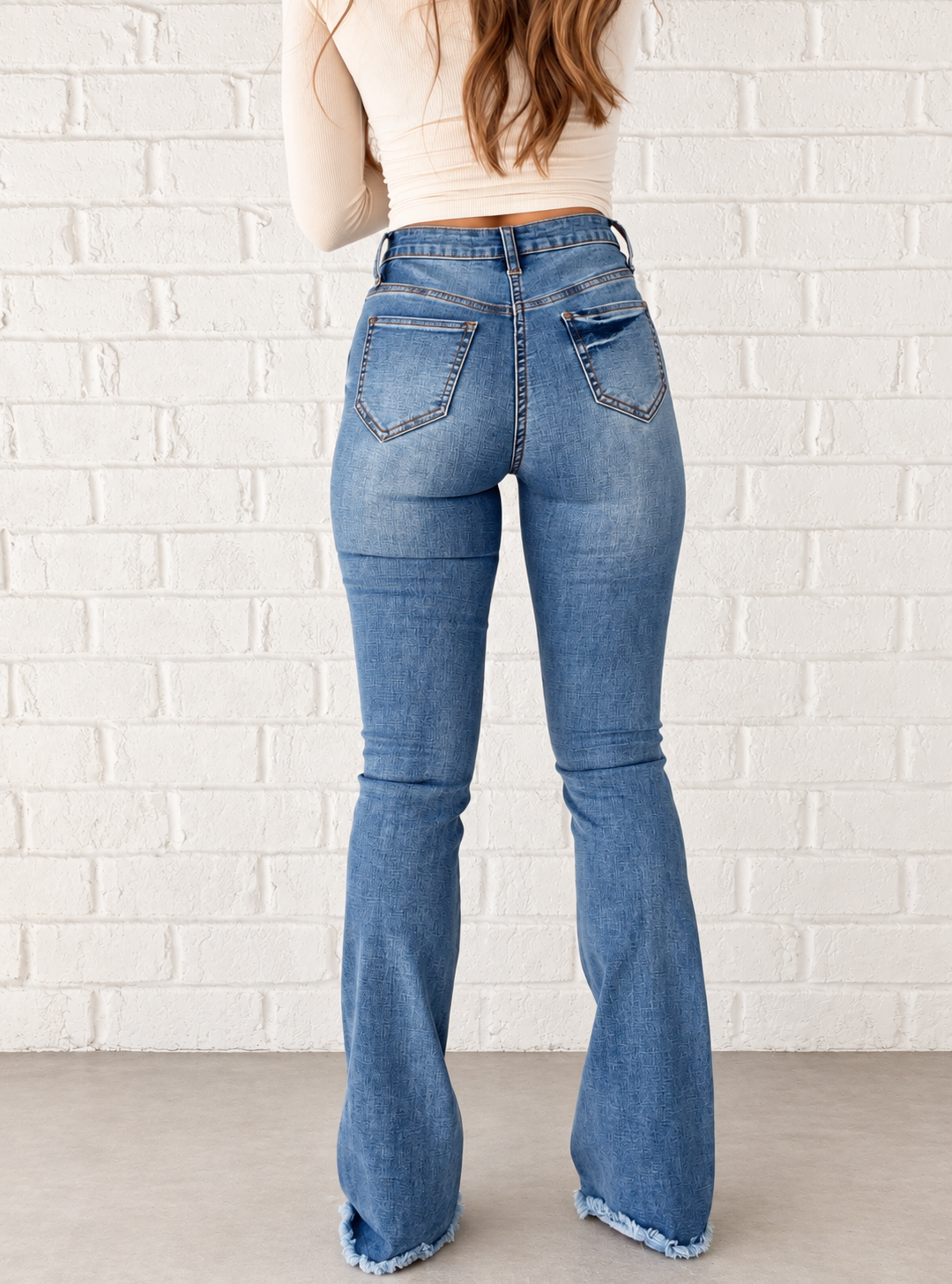 Sarah Distressed Medium Wash Flares