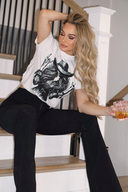 Fiona High Waisted Bell Bottom Flare Jeans - Black