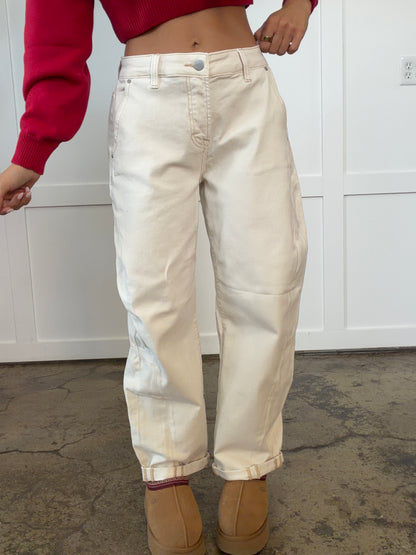 Renee Risen High Rise Relaxed Barrel Cuffed Jeans