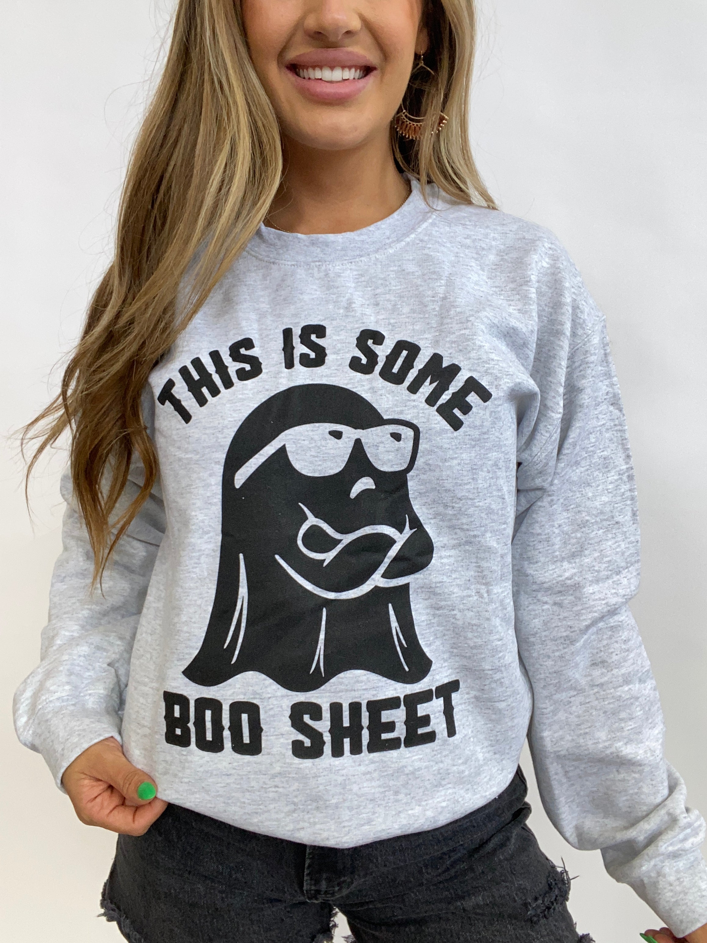 This Is Some Boo Sheet Crewneck- Grey
