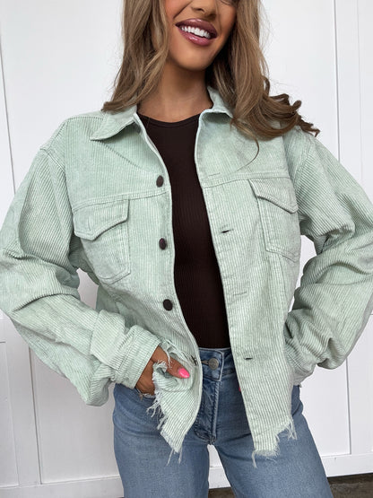 Daisy Jones Button Down Corduroy Trucker Jacket