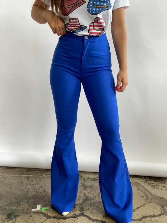 Buy our "Fiona High Waisted Bell Bottom Flare Jeans - Royal Blue" online – Willow Boutique Clothing. Shop stylish Fiona High Waisted Bell Bottom Flare Jeans - Royal Blue today.