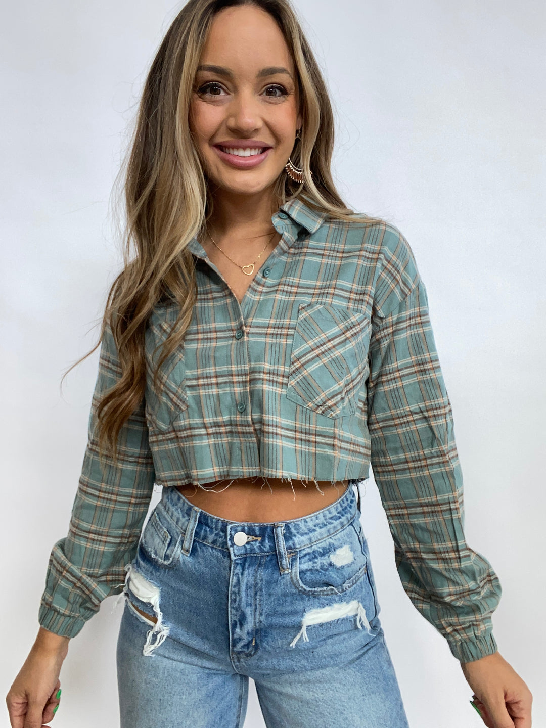 Rory Plaid Cropped Flannel