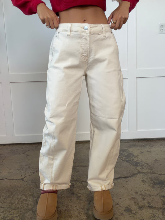 Renee Risen High Rise Relaxed Barrel Cuffed Jeans