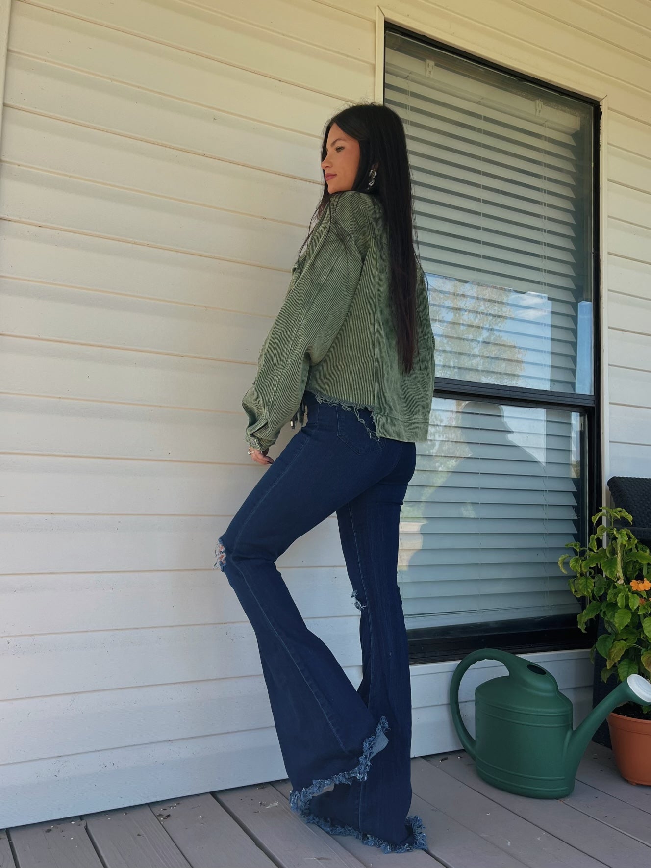 Buy our "Farrah Denim Distressed High Waisted Flares - Dark Wash" online – Willow Boutique Clothing. Shop stylish Farrah Denim Distressed High Waisted Flares - Dark Wash today.