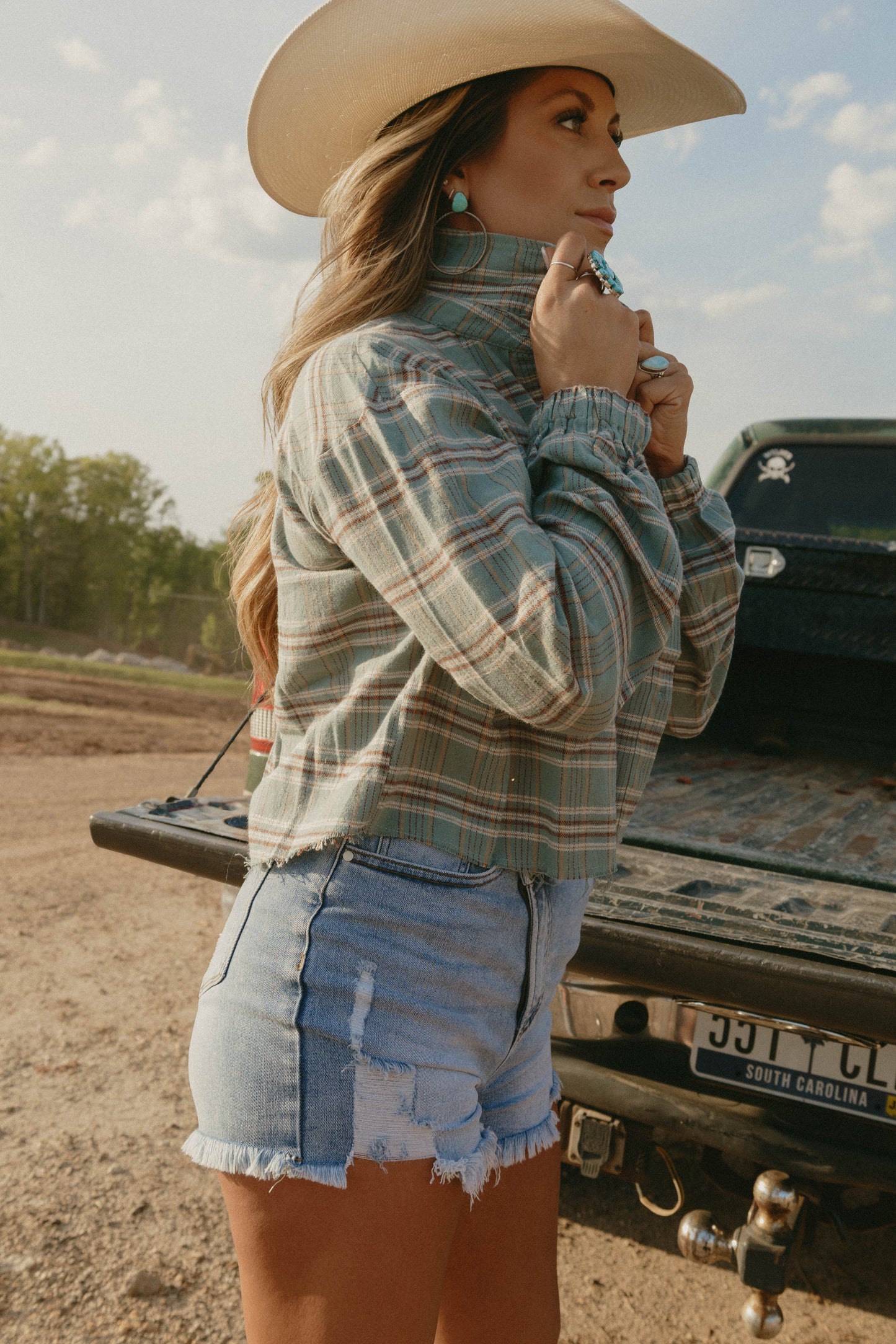 Lindsey Asymmetrical Distressed Shorts- Medium Wash