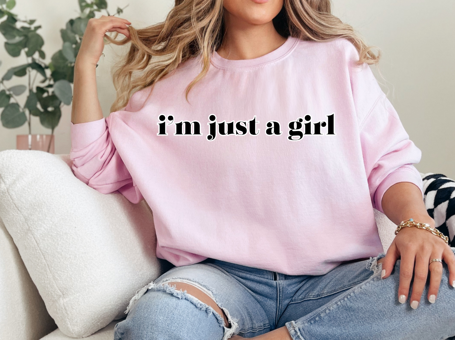 I'm Just A Girl Graphic Crewneck