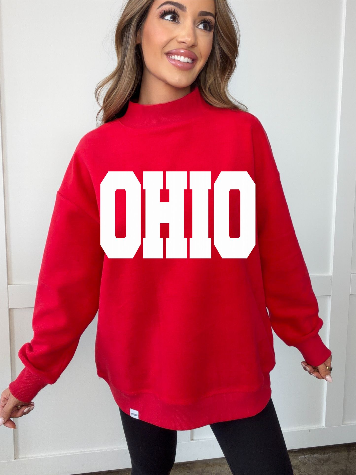 OH-IO Tilly Oversized Mock Neck Crew