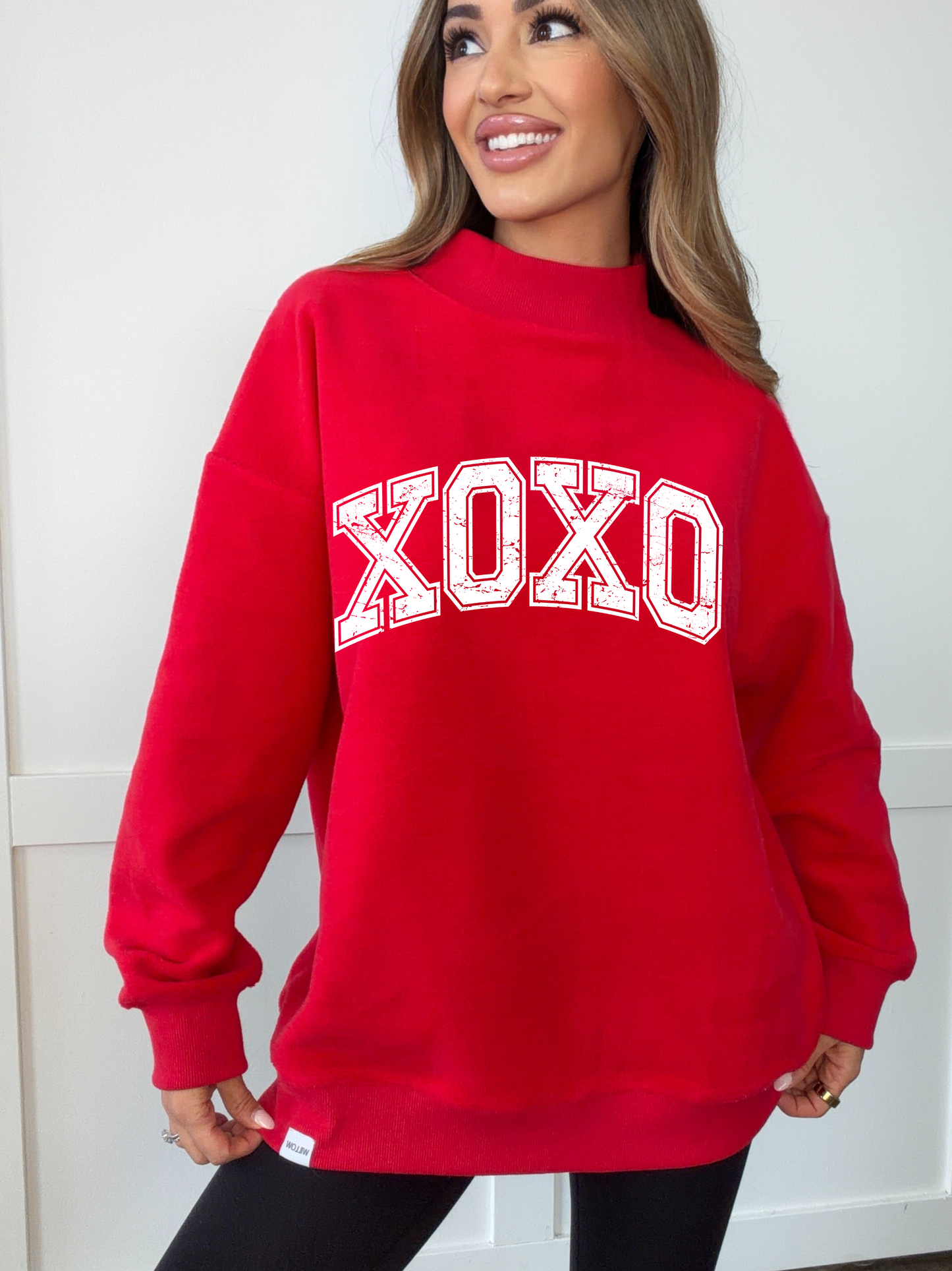 XOXO Tilly Oversized Mock Neck Crew