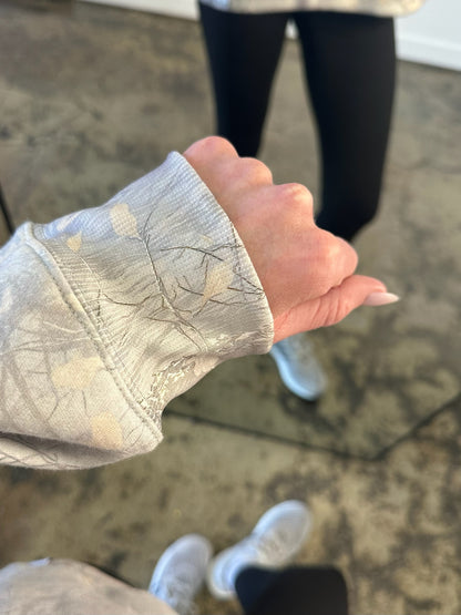 Tilly Oversized Light Camo Mock Neck Crew