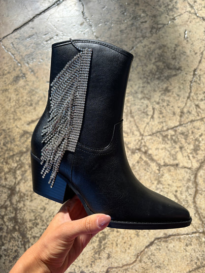 Rowan Fringe Rhinestone Pointed Heeled Cowgirl Boots