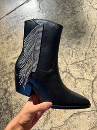 Rowan Fringe Rhinestone Pointed Heeled Cowgirl Boots