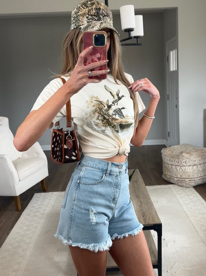 Brooke High Waisted Denim Shorts