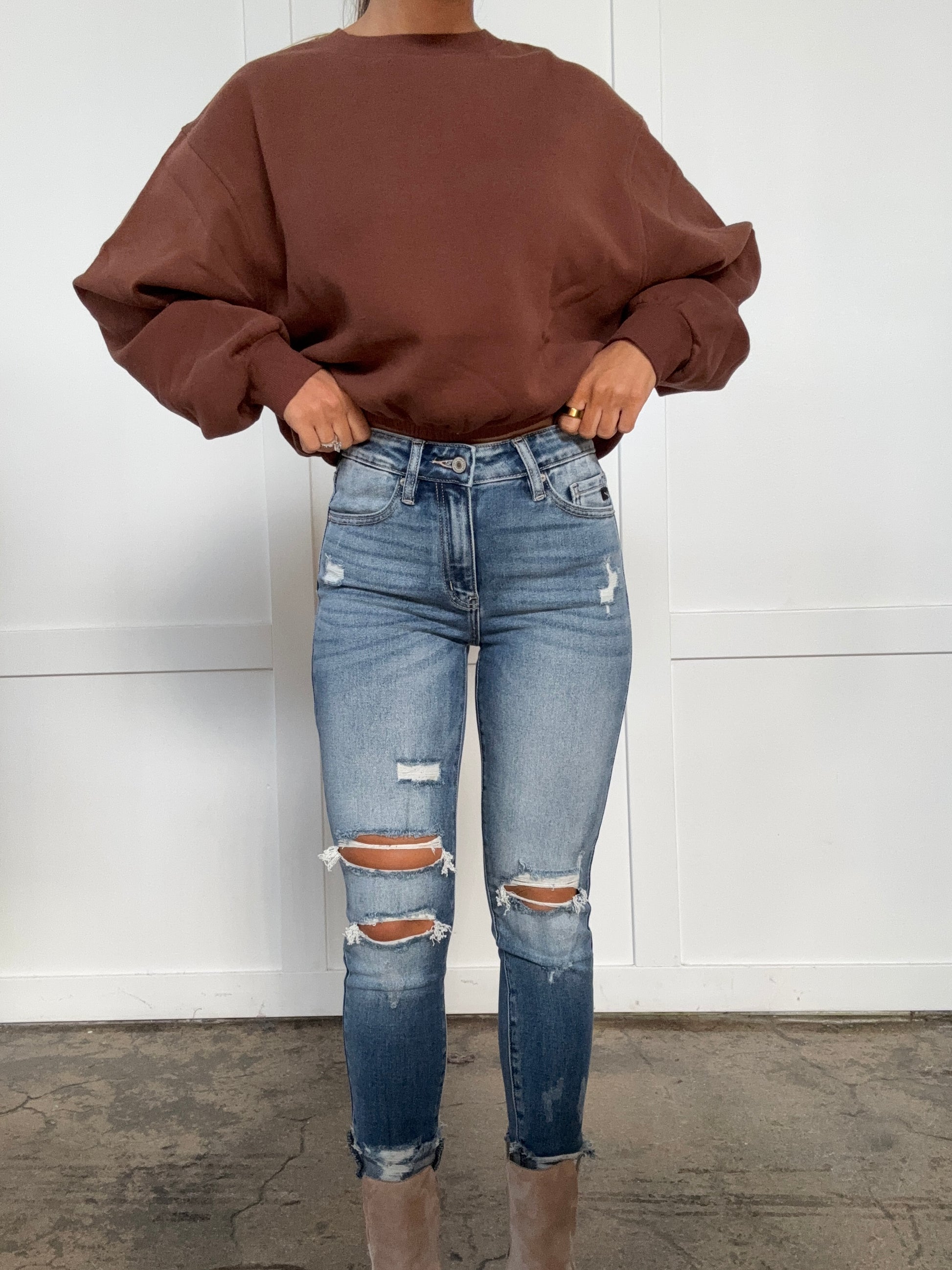 Buy our "KanCan Medium Wash High Rise Fray Hem Ankle Skinny Jeans" online – Willow Boutique Clothing. Shop stylish KanCan Medium Wash High Rise Fray Hem Ankle Skinny Jeans today.