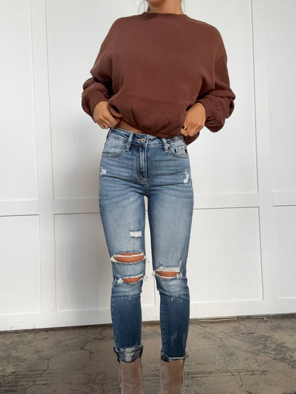 Buy our "KanCan Medium Wash High Rise Fray Hem Ankle Skinny Jeans" online – Willow Boutique Clothing. Shop stylish KanCan Medium Wash High Rise Fray Hem Ankle Skinny Jeans today.