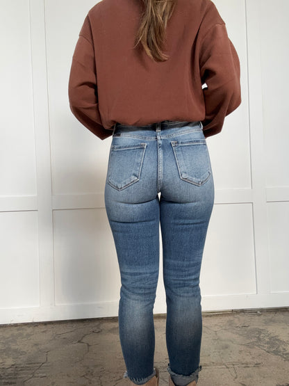 Buy our "KanCan Medium Wash High Rise Fray Hem Ankle Skinny Jeans" online – Willow Boutique Clothing. Shop stylish KanCan Medium Wash High Rise Fray Hem Ankle Skinny Jeans today.