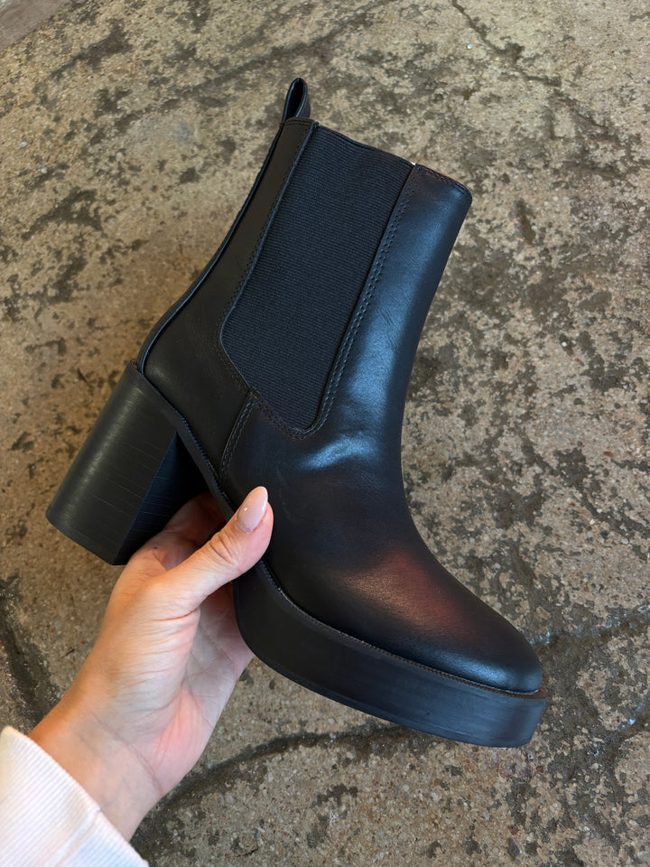 Tanya Classic Leather Platform Ankle Booties