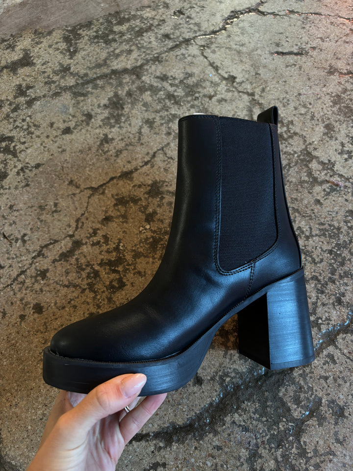 Tanya Classic Leather Platform Ankle Booties