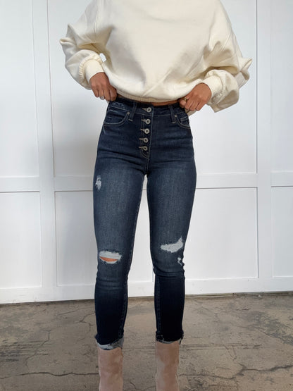 Buy our "KanCan Dark Wash High Rise Cuffed Ankle Skinny Jeans" online – Willow Boutique Clothing. Shop stylish KanCan Dark Wash High Rise Cuffed Ankle Skinny Jeans today.