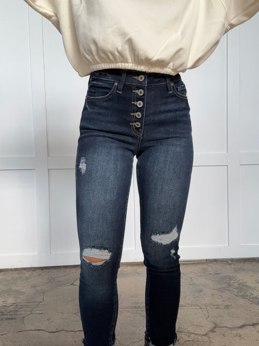 Buy our "KanCan Dark Wash High Rise Cuffed Ankle Skinny Jeans" online – Willow Boutique Clothing. Shop stylish KanCan Dark Wash High Rise Cuffed Ankle Skinny Jeans today.