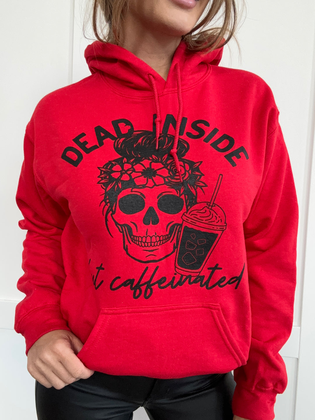 Dead Inside But Caffeinated Graphic Crewneck & Hoodie