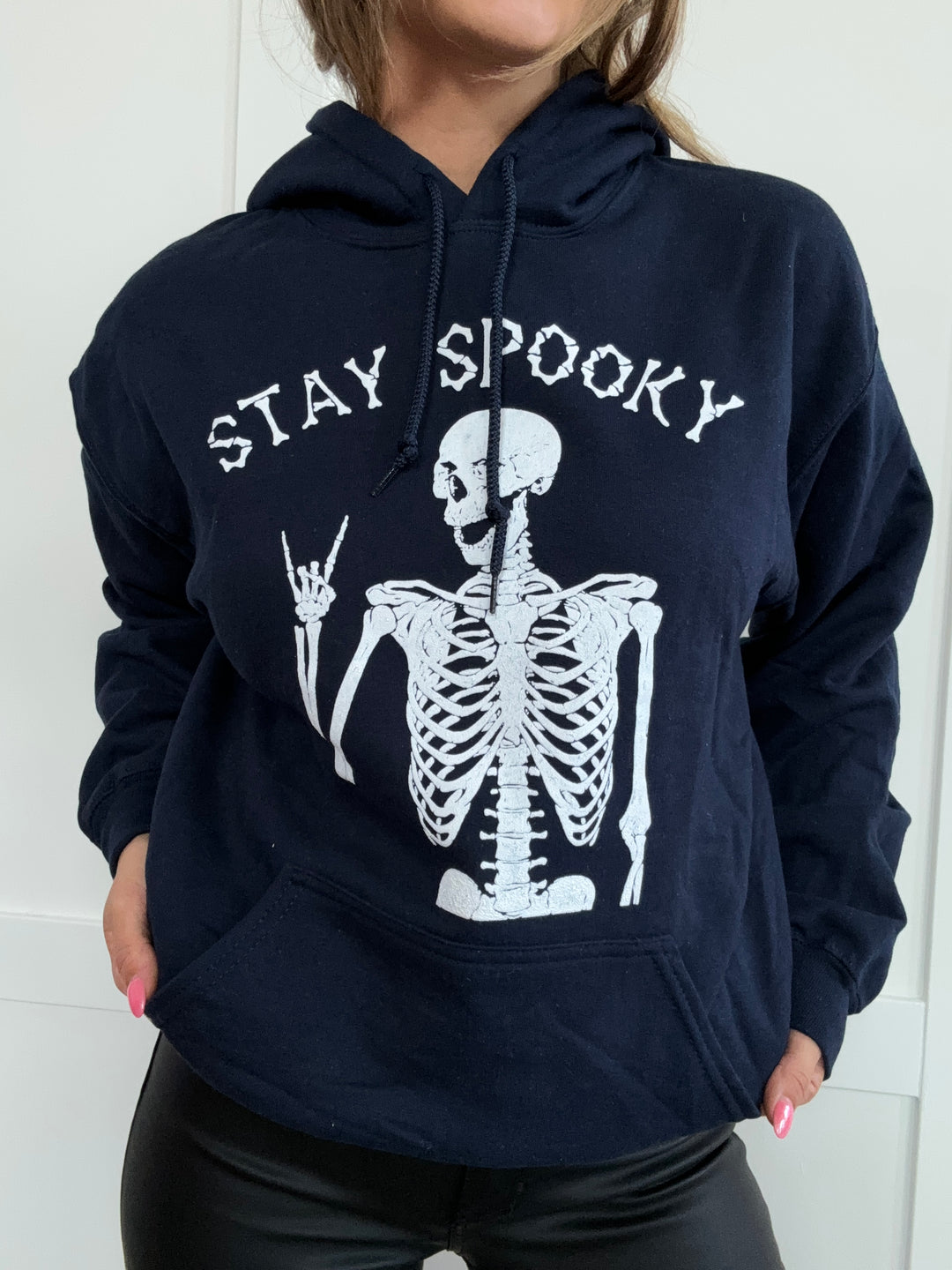 Stay Spooky Skeleton Graphic Crewneck & Hoodie