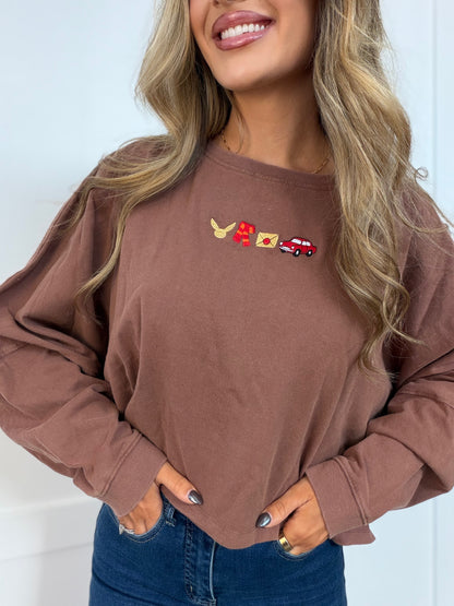 Wizard School Embroidered Riley Cropped Long Sleeve