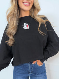 Spooky Sips Embroidered Riley Cropped Long Sleeve