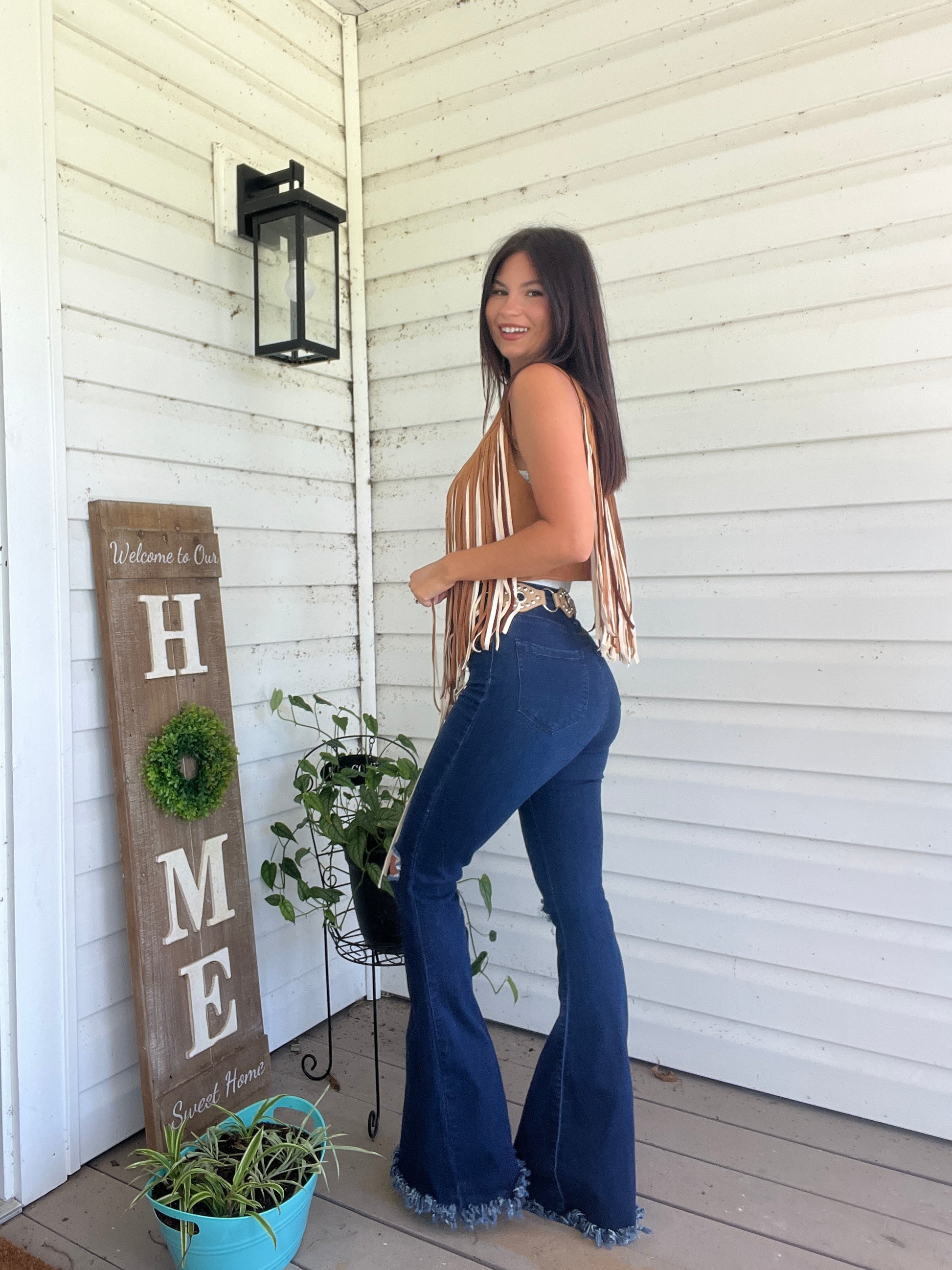 Buy our "Farrah Denim Distressed High Waisted Flares - Medium Wash" online – Willow Boutique Clothing. Shop stylish Farrah Denim Distressed High Waisted Flares - Medium Wash today.
